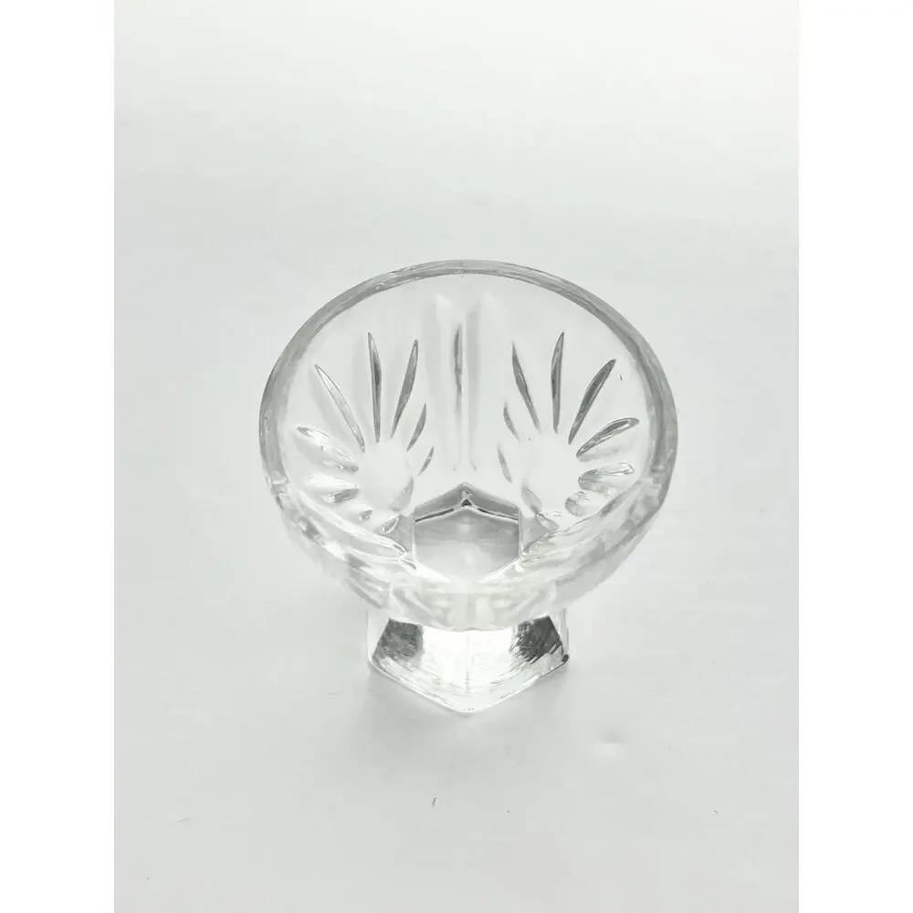 1970s Vintage 4 Cordial Liquor Shot Glasses 2.25” 1.25oz Hexagon Pedestal Base￼